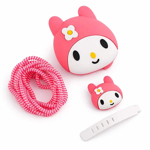 محافظ کابل طرح ملودی 01 به همراه محافظ شارژر دیواری 20 وات اپل مجموعه 4 عددی