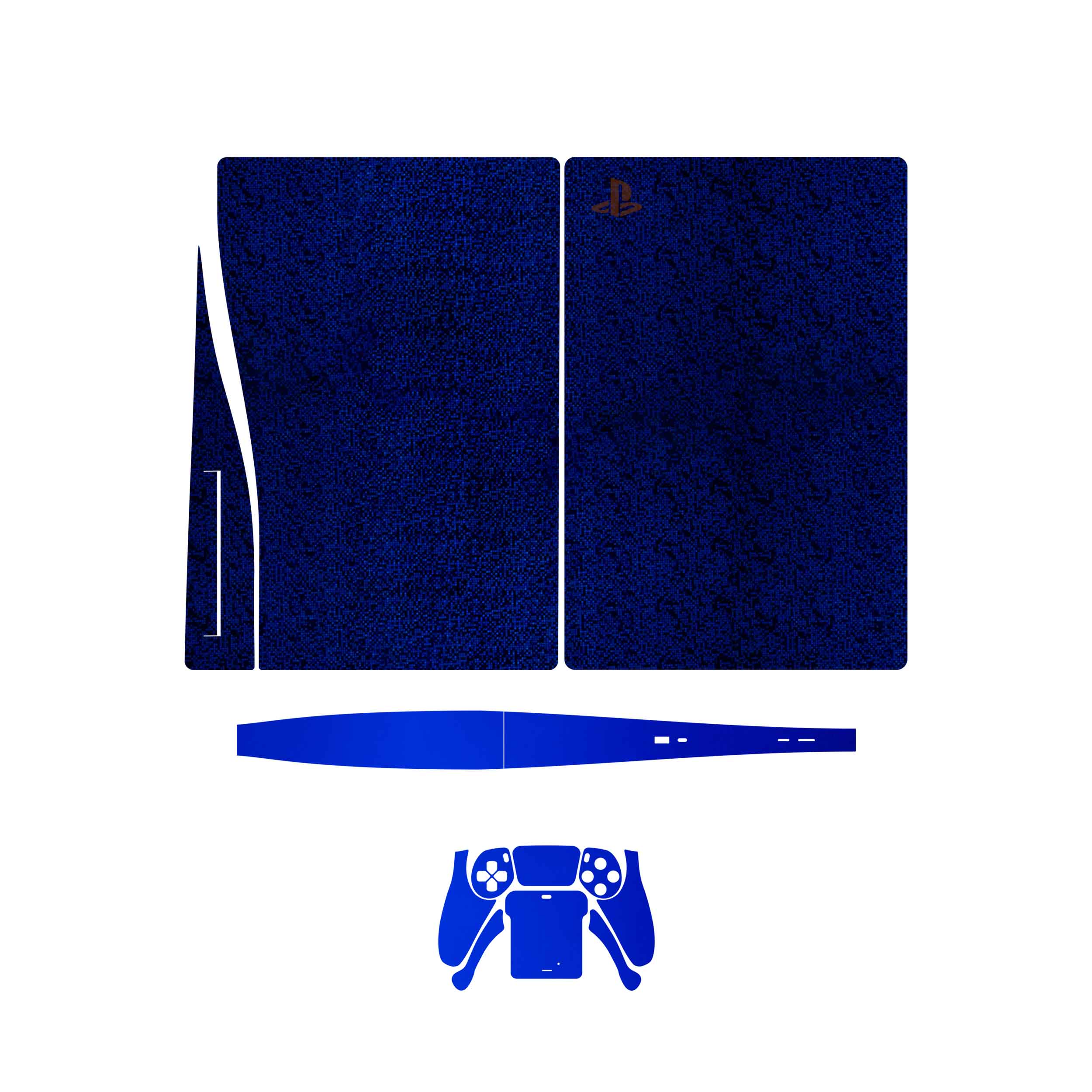 برچسب کنسول و دسته بازی PS5 ماهوت مدل Blue_Holographic_Metallic_Blue