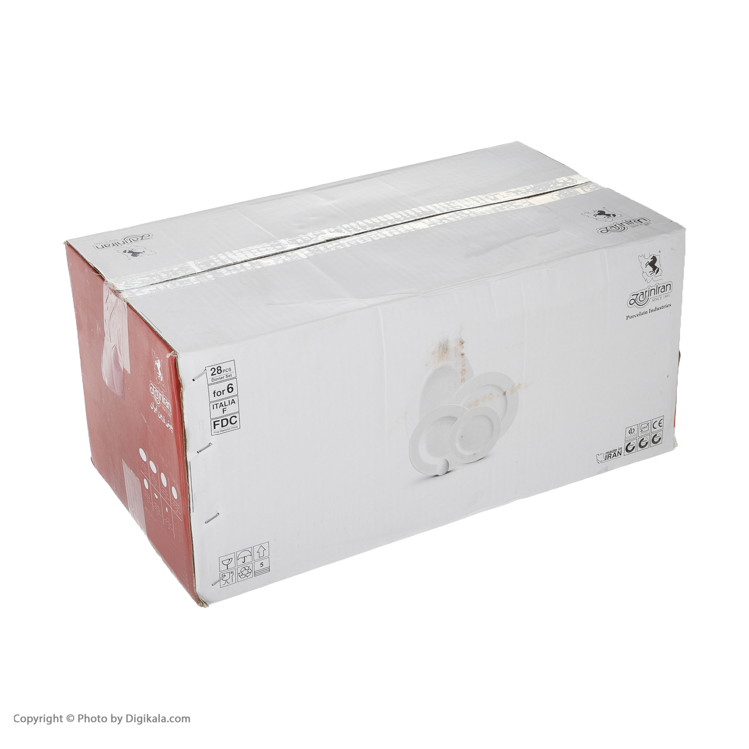 سرویس غذاخوری 28 پارچه چینی زرین ایران سری ایتالیا اف مدل فلورانس درجه سه