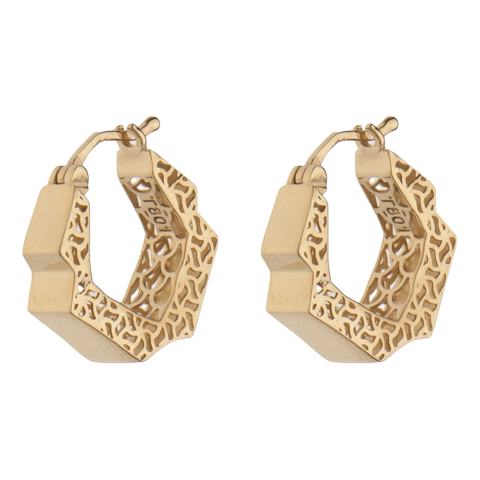 گوشواره طلا کم اجرت 18عیار زنانه گلدم مدل E-3070062 -  - 1
