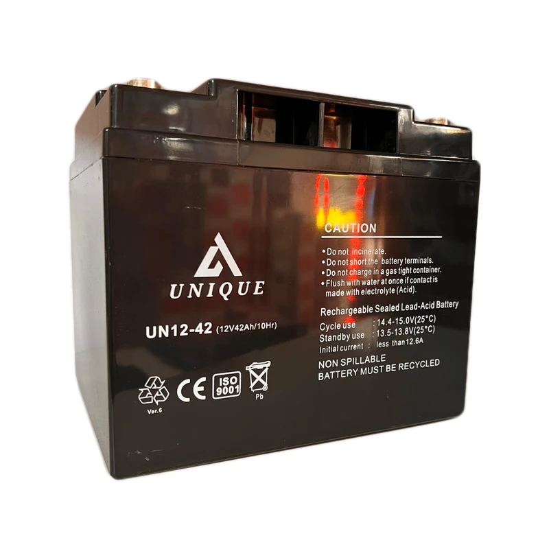 باتری UPS با ولتاژ 12 ولت و شدت جریان 42 آمپرساعت یونیک مدل 12v42ah