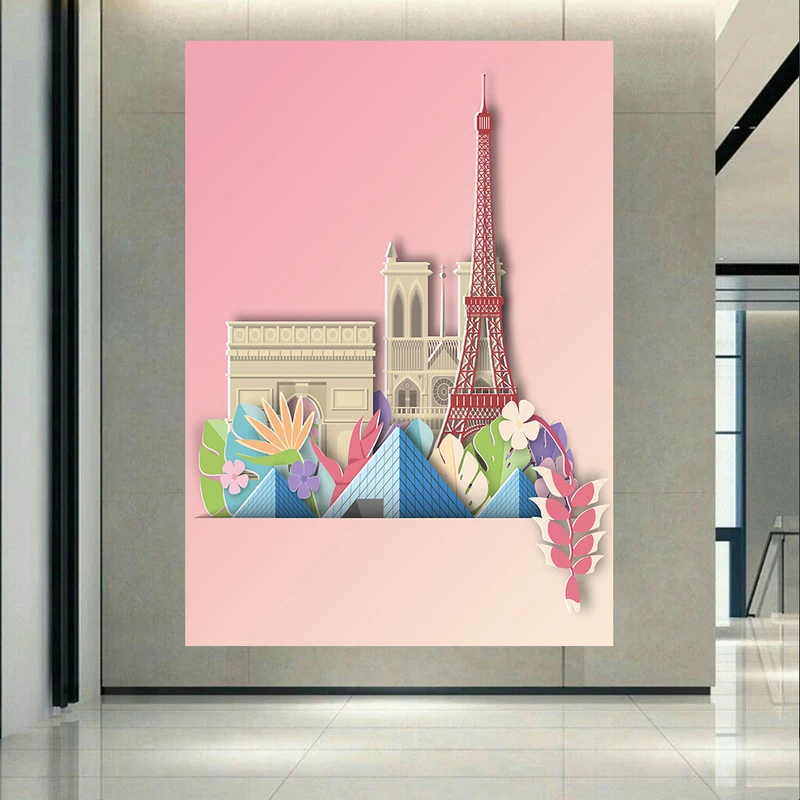 تابلو بوم طرح معماری پاریس مدل جاذبه تاریخی کد AR305037