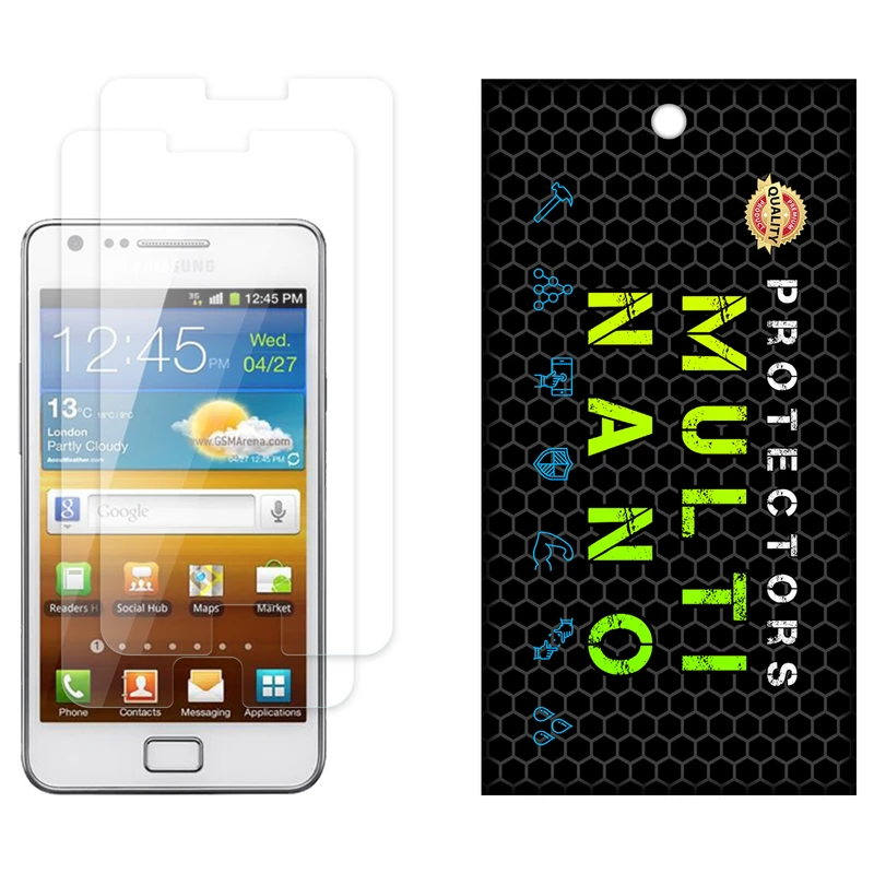 محافظ صفحه نمایش مولتی نانو مدل X-S2N مناسب برای گوشی موبایل سامسونگ Galaxy S2 بسته دو عددی