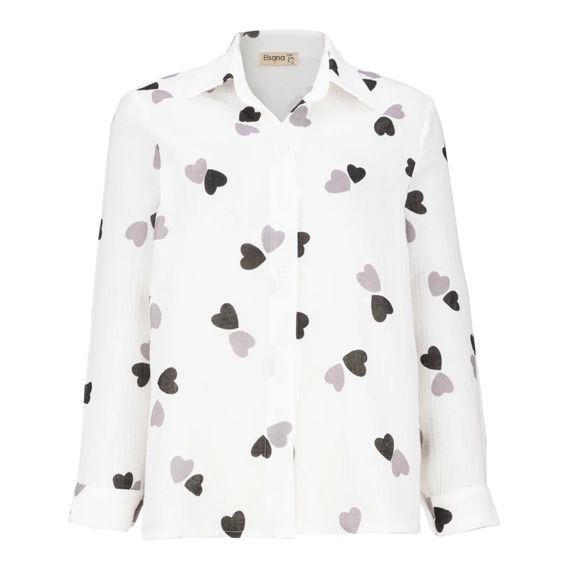 شومیز آستین بلند یقه برگردان زنانه السانا مدل پارسانا کد 243371