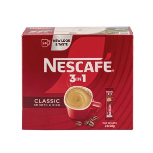 پودر مخلوط قهوه فوری 3 در 1 کلاسیک نسکافه - 20 گرم بسته 24 عددی