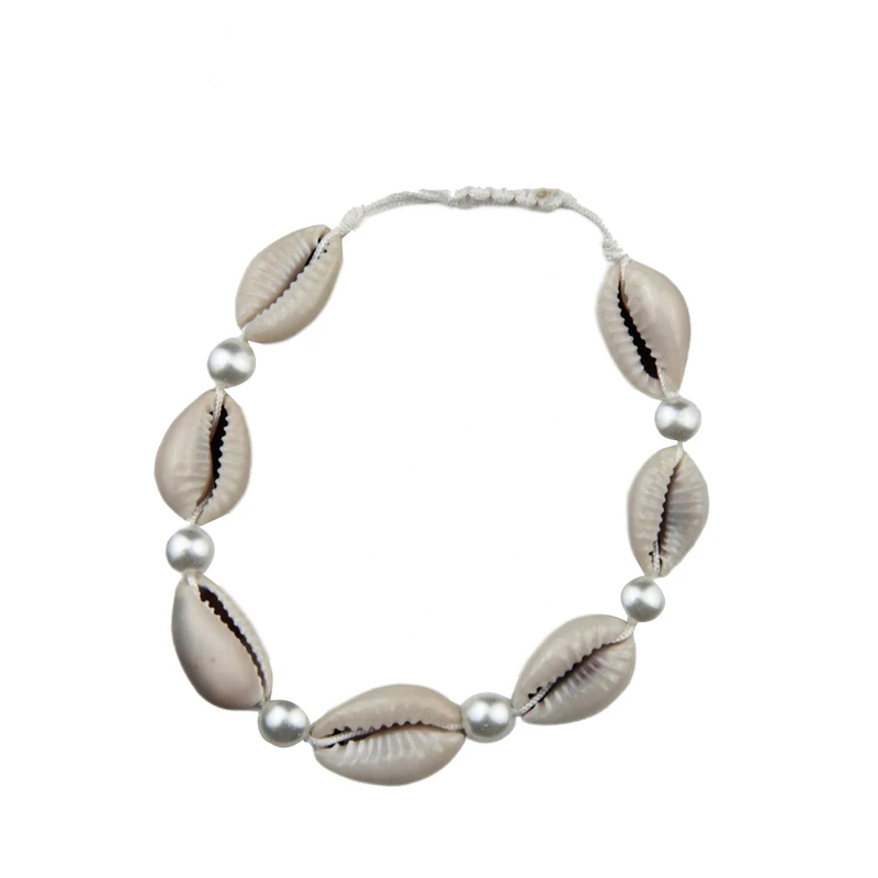 دستبند بافت زنانه مدل مروارید و صدف