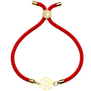 دستبند طلا 18 عیار زنانه کرابو طرح گل و قلب مدل Kr1617