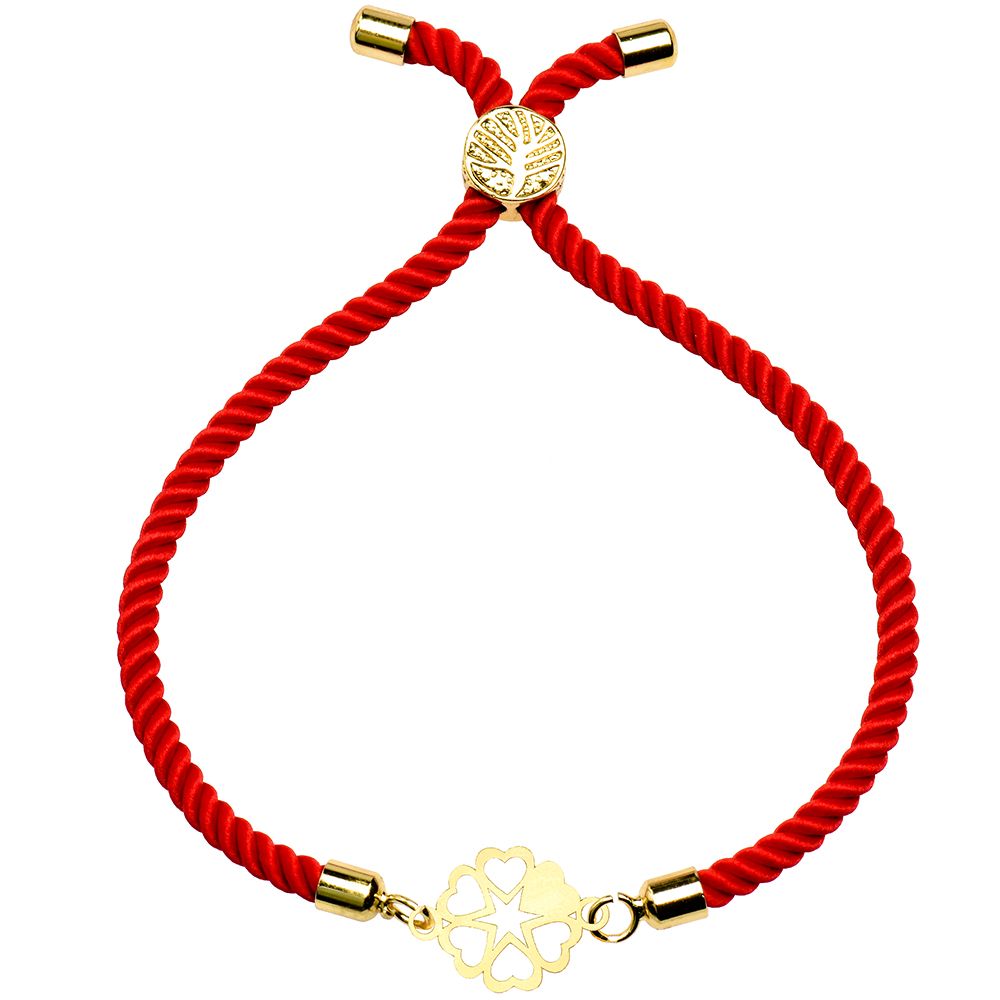 دستبند طلا 18 عیار زنانه کرابو طرح گل و قلب مدل Kr1617 -  - 1