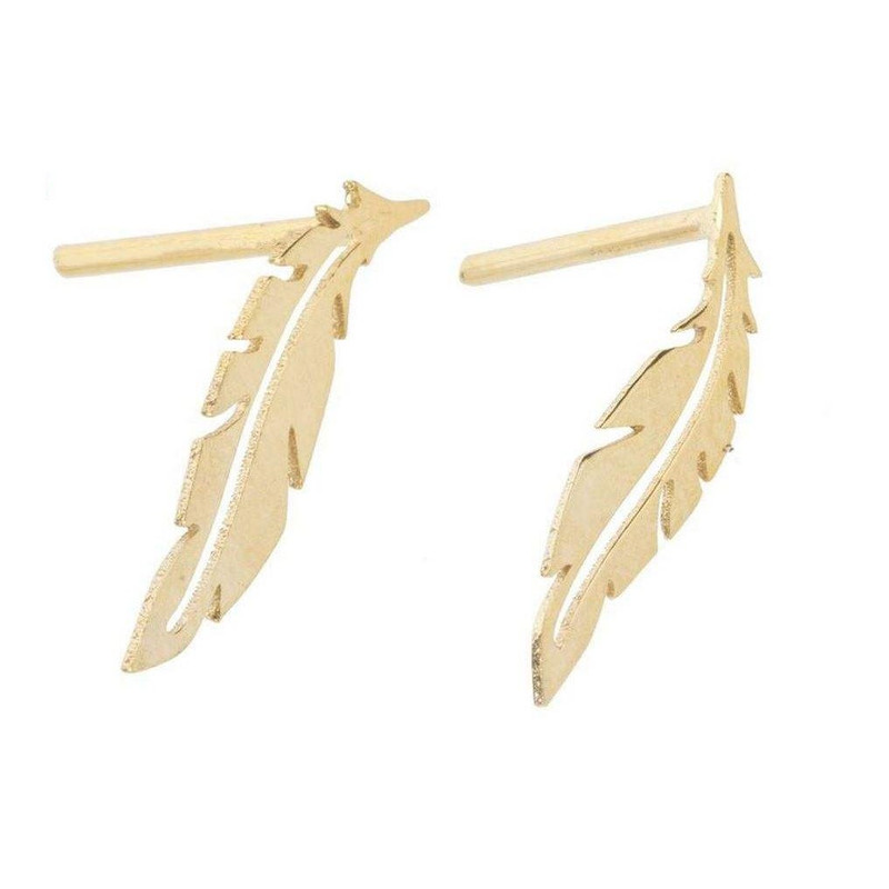 گوشواره طلا 18 عیار زنانه قیراط طرح پر کد GH3890