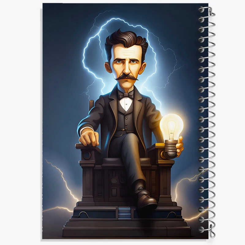 دفتر شطرنجی 50 برگ خندالو طرح نیکولا تسلا (Nikola Tesla) کد F6838