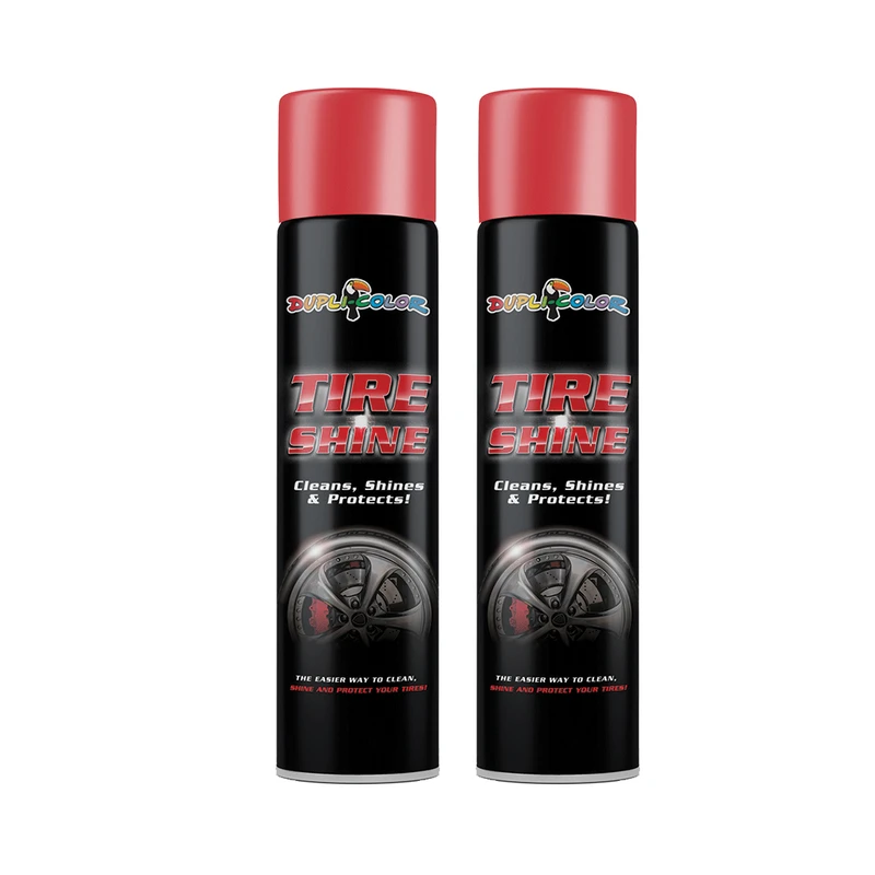 اسپری واکس و پولیش لاستیک خودرو دوپلی کالر مدل shine حجم 300 میلی لیتر مجموعه 2 عددی