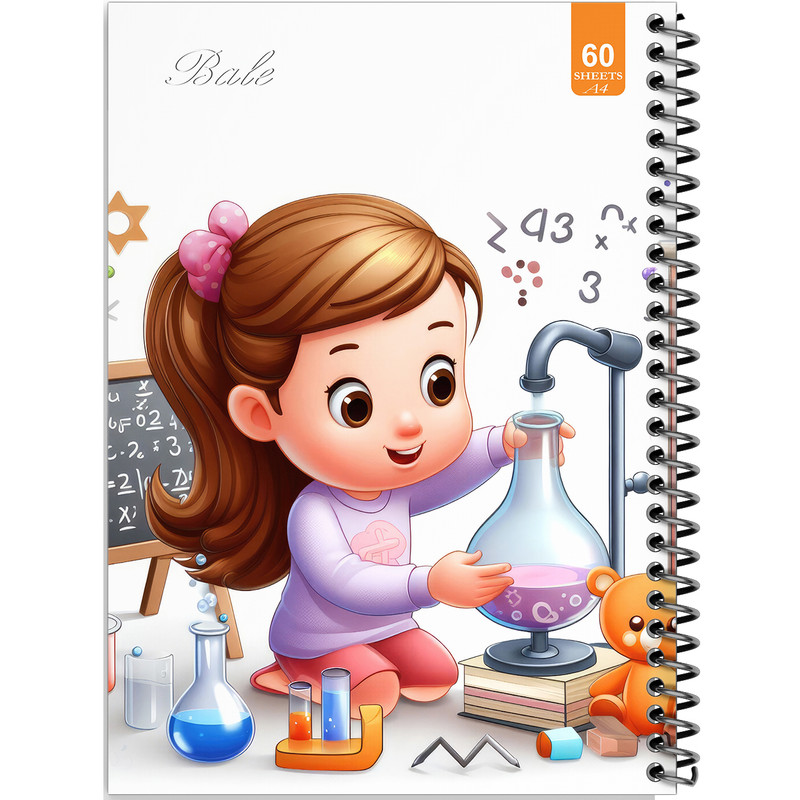 دفتر نقاشی 60 برگ انتشارات بله طرح فانتزی دخترانه شیمی دان کد A4-O493