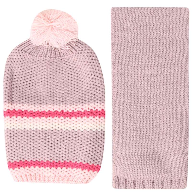 ست کلاه و شال گردن بافتنی بچگانه مدل PJ-107004