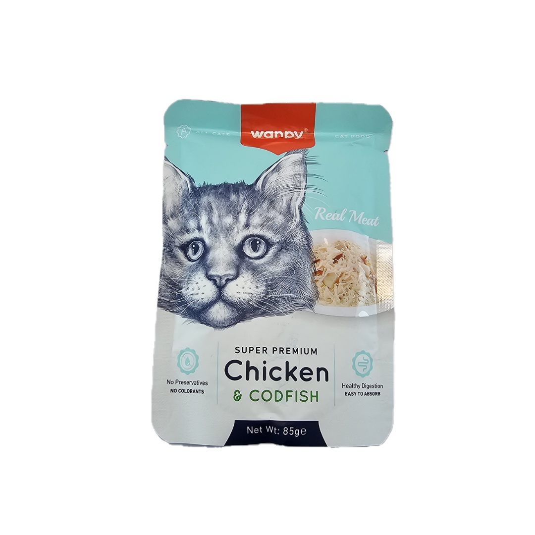 پوچ گربه ونپی مدل مرغ و ماهی وزن 85 گرم