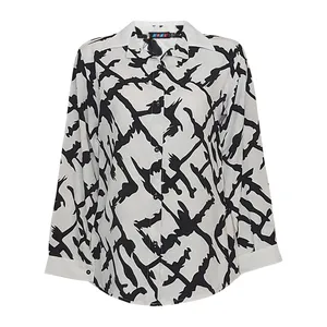 شومیز آستین بلند یقه برگردان زنانه مدل آفرودیت 64