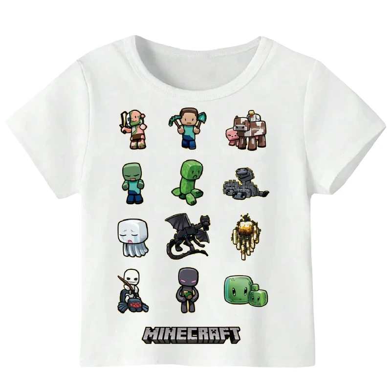 تی شرت آستین کوتاه دخترانه مدل ماینکرفت کد WS62