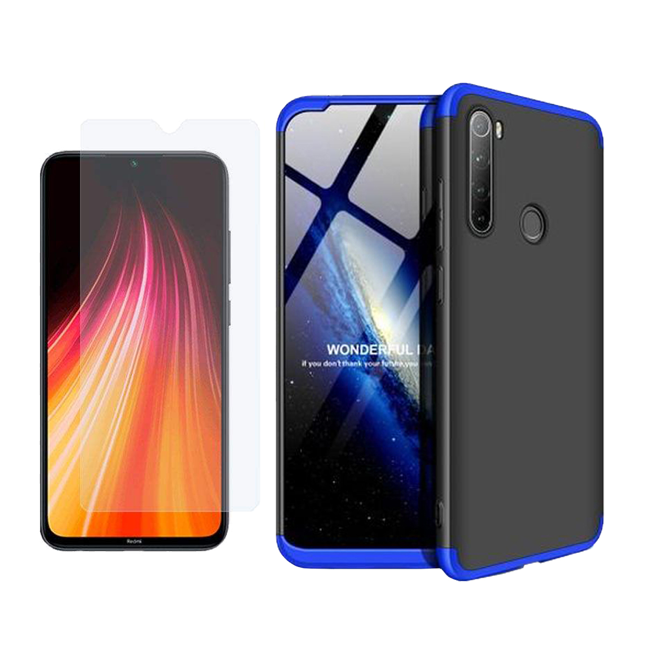 کاور ۳۶۰ درجه بلوفاکس مدل BFGK-BGM-1 مناسب برای گوشی موبایل شیائومی Redmi Note 8 به همراه محافظ صفحه نمایش