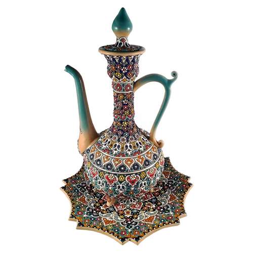 ست گلاب پاش و بشقاب میناکاری کد 25