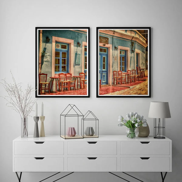  تابلو سالی وود طرح معابر رنگارنگ اروپایی کد T111228 مجموعه 2 عددی