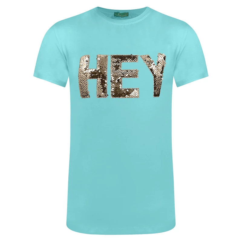 تی شرت آستین کوتاه زنانه طرح Hey کد 03