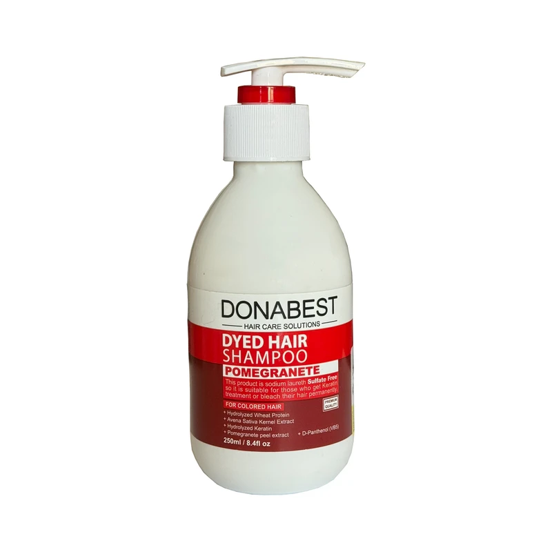 شامپو مو دونابست مدل Pomegranate مناسب برای موهای آسیب دیده و رنگ شده حجم 250 میلی لیتر