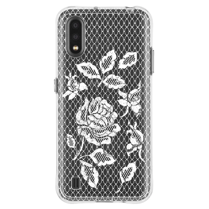 کاور مگافون طرح گل مدل C43-W مناسب برای گوشی موبایل سامسونگ Galaxy A01