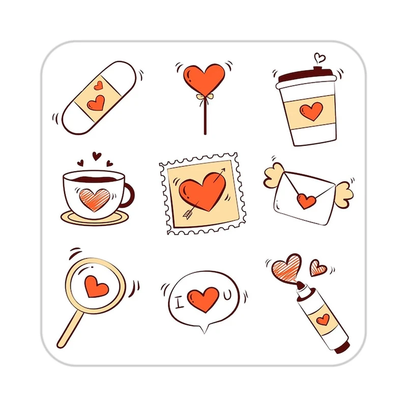 زیر لیوانی کاکتی طرح عاشقانه مدل mp37230