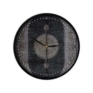 ساعت دیواری مدوپد طرح فرش قم لچک و ترنج گل ریز مدل C-Ghom036