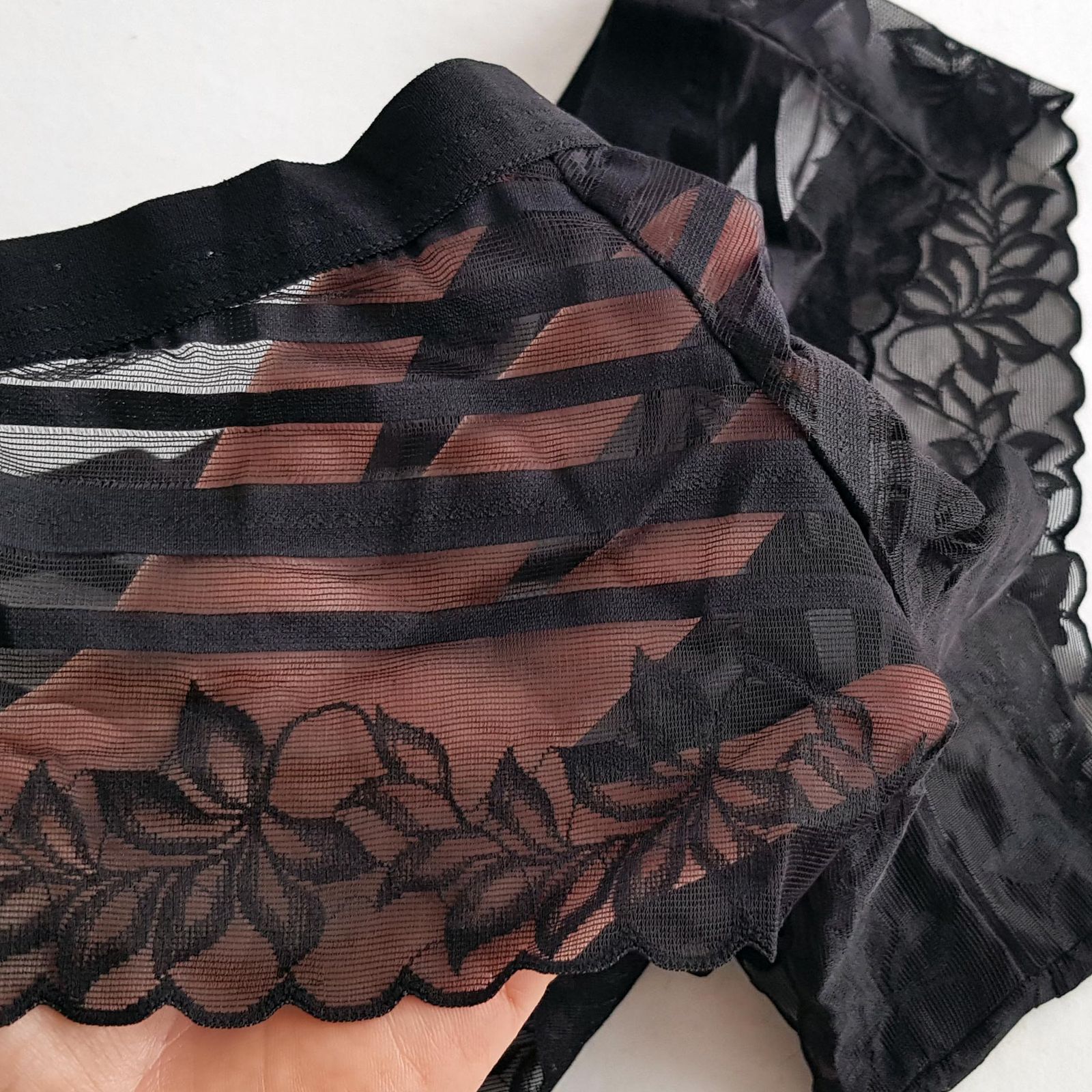 شورت زنانه ماییلدا مدل گیپور گلدار کد 5232 رنگ مشکی -  - 3