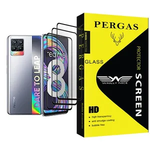Waily Nice Pergas Glass MIX003 Screen Protector For Realme 8 Pack Of 3