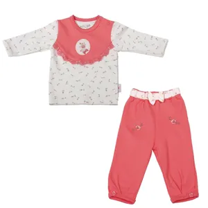 ست تی شرت و شلوار نوزادی نیلی مدل gab3232