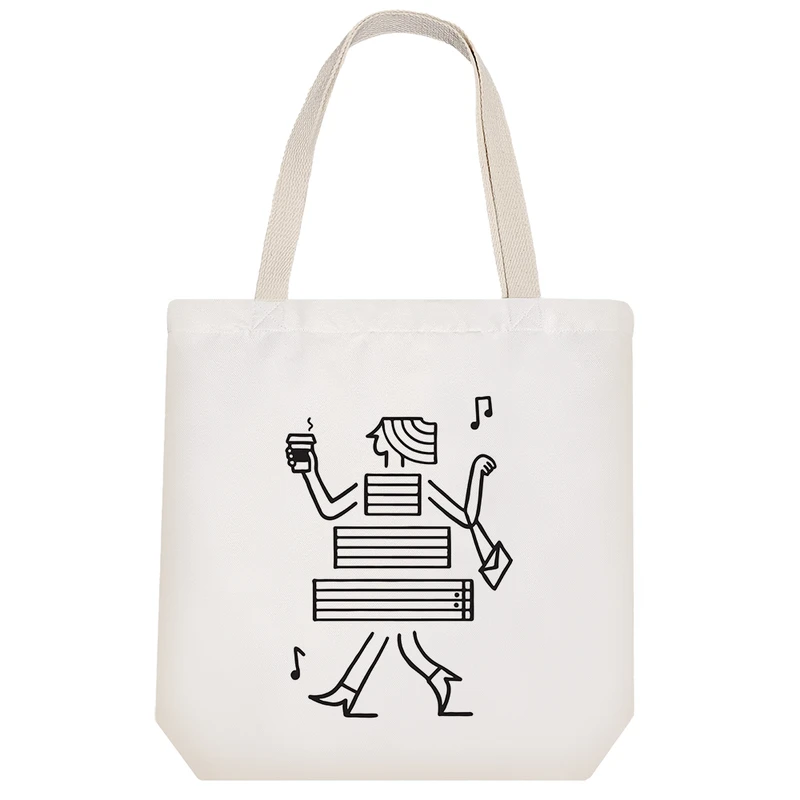 ساک خرید پارچه ای خندالو طرح ریتم زندگی مدل توت بگ کد 7011