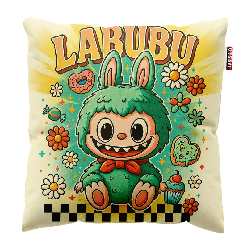 کوسن پاد آفرین مدل عروسک لبوبو کد PK401719 سایز 40*40 سانتی متر