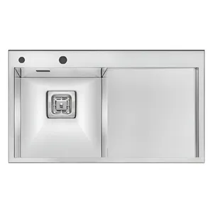 سینک ظرفشویی استیل توکار یک لگنه الکا استیل مدل 3117