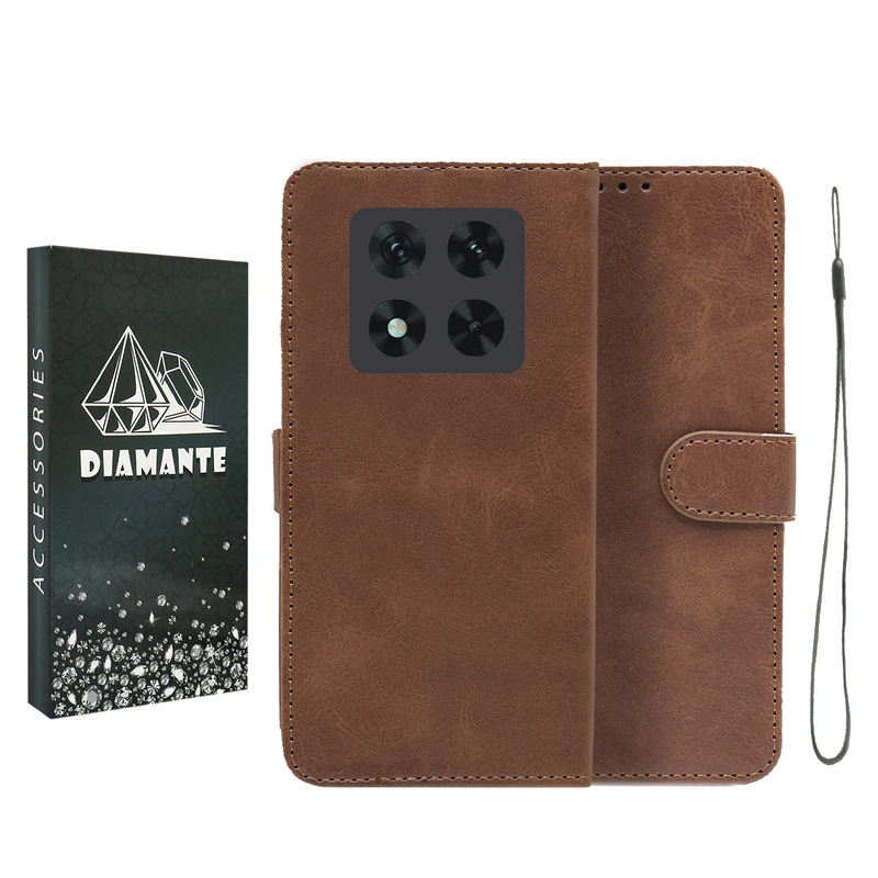 کیف کلاسوری دیامانته مدل Bandaviz BK مناسب برای گوشی موبایل شیائومی Redmi Note 14 Pro 4G به همراه بندآویز