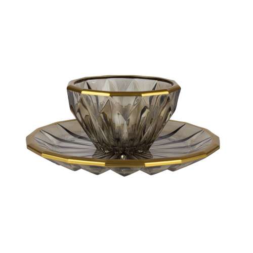 ست پیاله و پیش دستی 12 پارچه ساکورا مدل مودنا اکلیلی 