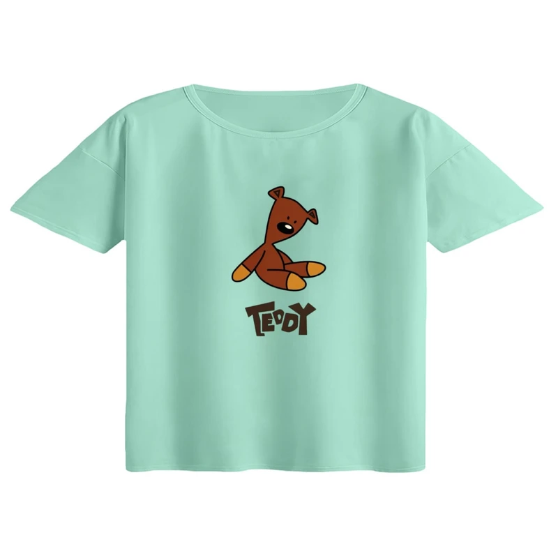 کراپ تی‌شرت آستین کوتاه زنانه مدل تدی مستربین