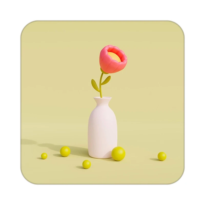 زیر لیوانی کاکتی طرح گل مدل mp19408