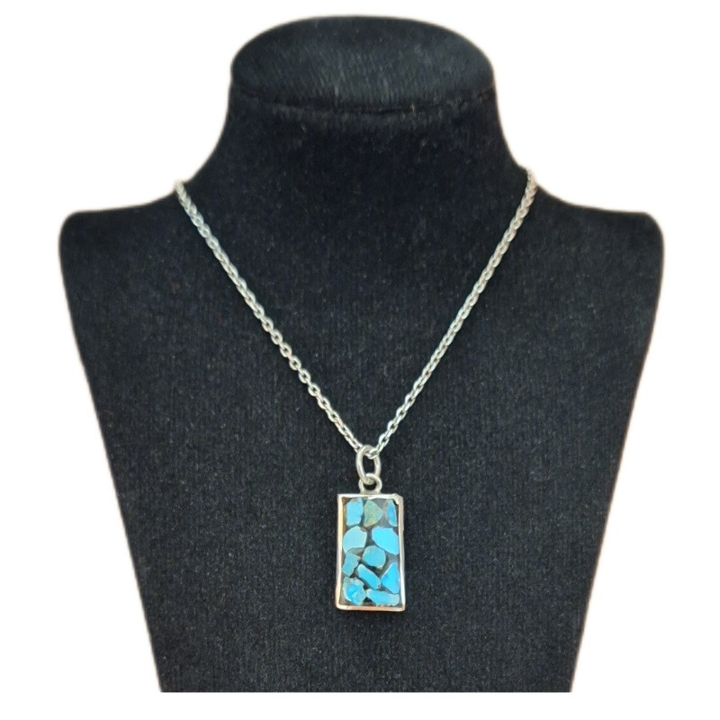 گردنبند نقره زنانه مدل فیروزه کوب کد ZIF115 گردنبند نقره زنانه مدل فیروزه کوب کد ZIF115