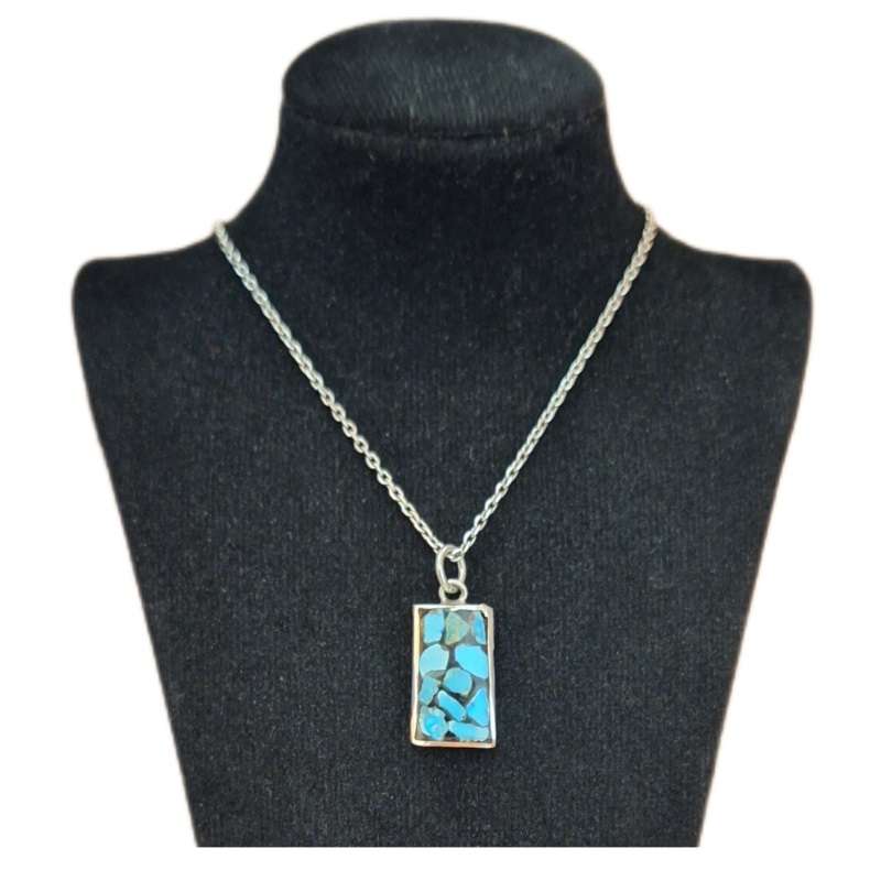 گردنبند نقره زنانه مدل فیروزه کوب کد ZIF115 گردنبند نقره زنانه مدل فیروزه کوب کد ZIF115