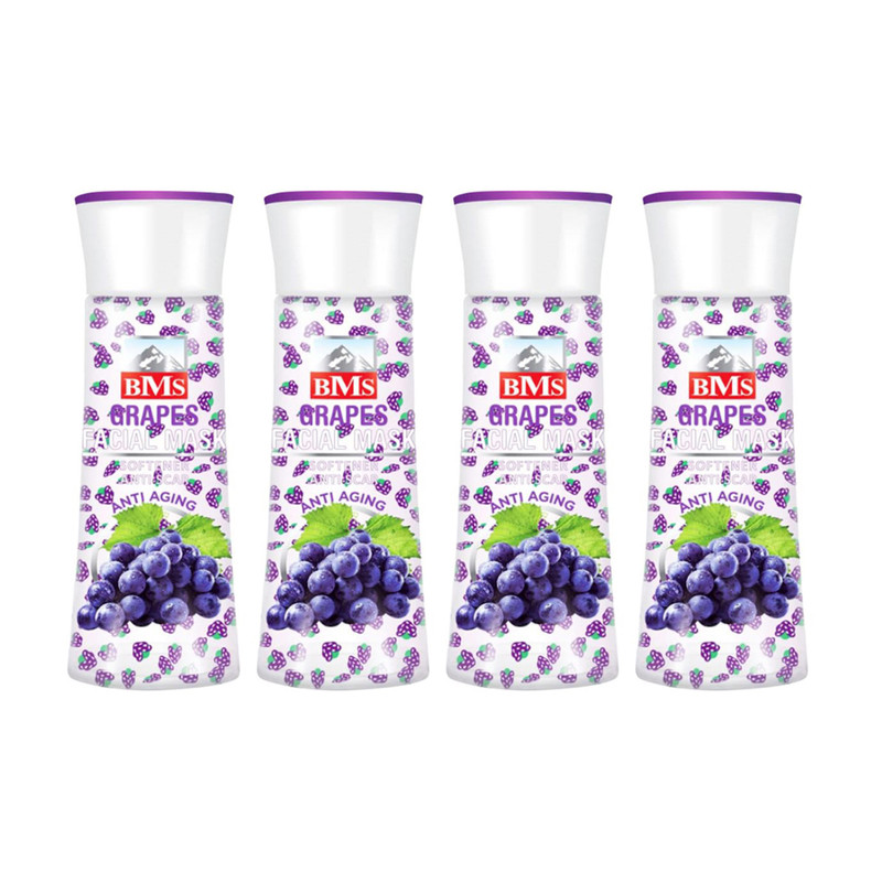 ماسک صورت بی ام اس مدل grapes حجم 160 میلی لیتر مجموعه ۴ عددی