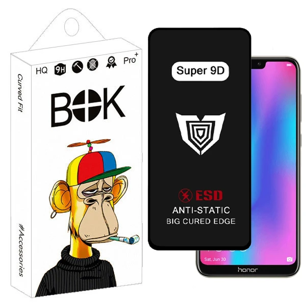 محافظ صفحه نمایش بوک مدل Super 9D Touch مناسب برای گوشی موبایل آنر 8c