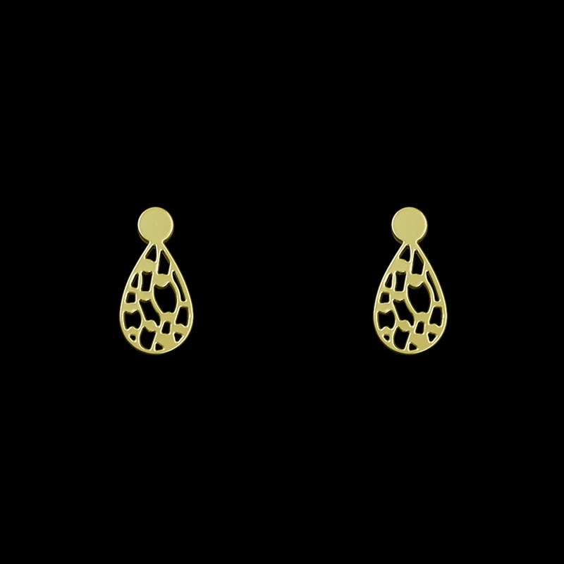 گوشواره طلا 18 عیار زنانه مدوپد مدل هندسی کد GA1-14150
