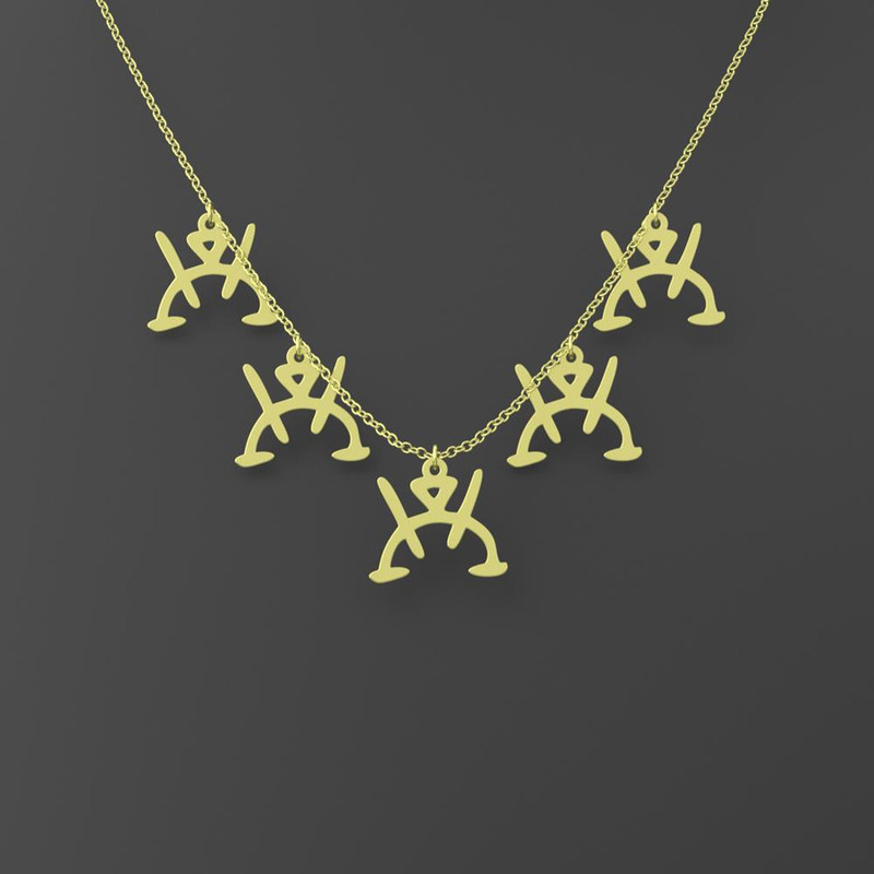 گردنبند طلا 18 عیار زنانه مدوپد مدل هندسی کد RNA16198