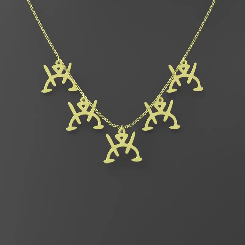 گردنبند طلا 18 عیار زنانه مدوپد مدل هندسی کد RNA16198