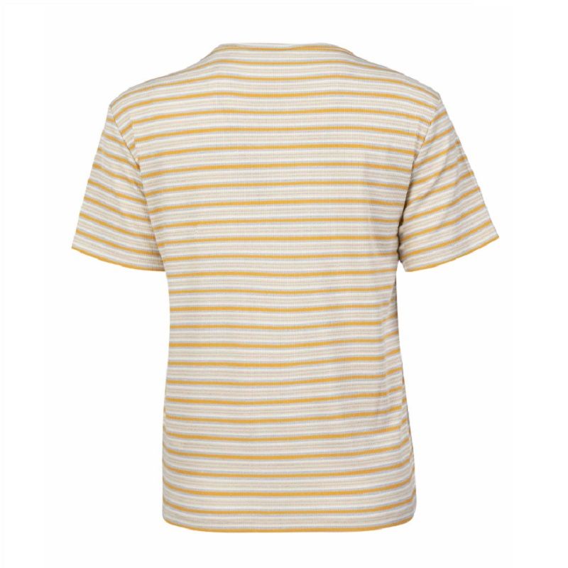 تی شرت آستین کوتاه زنانه جین وست مدل یقه هفت کد 1551265 رنگ کرم -  - 2