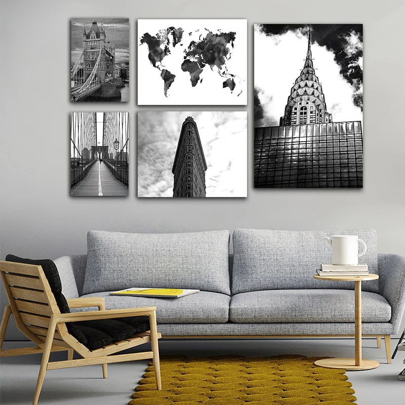 تابلو شاسی بکلیت طرح درون نمای شهر نیویورک مدل SH-838 مجموعه 5 عددی