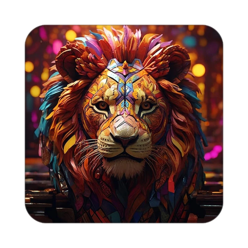 زیر لیوانی کاکتی طرح شیر مدل mp23338