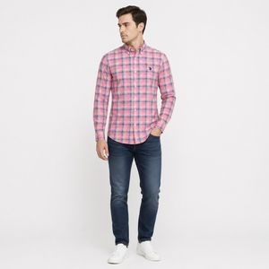 پیراهن آستین بلند یقه برگردان با تنخور معمولی (regular fit) مردانه مدل TE1