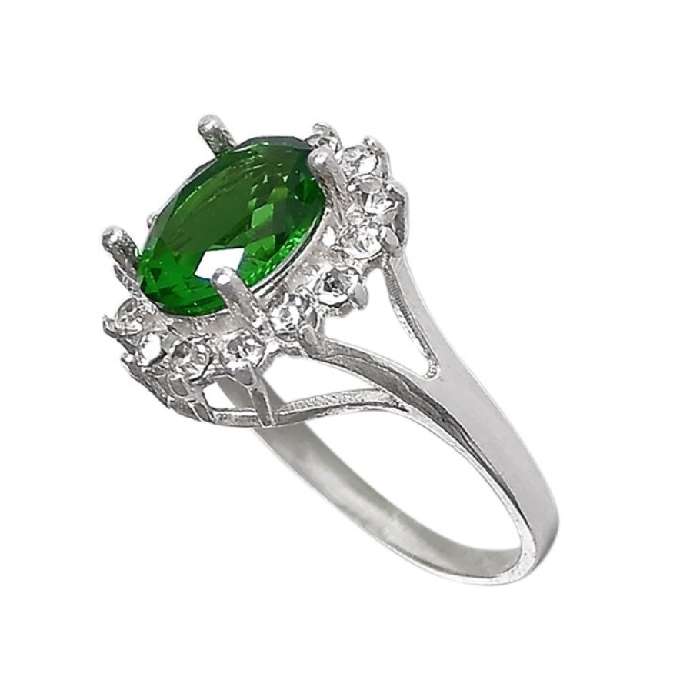 انگشتر نقره زنانه مدل سنگ زمرد کد 033 انگشتر نقره زنانه مدل سنگ زمرد کد 033